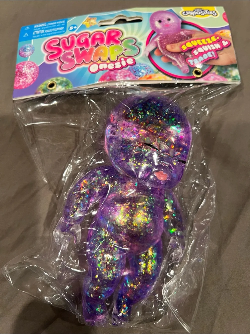 Onesie sugar swap babies Purple Glitter Squishy Toy